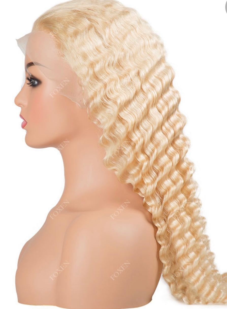 Russian Blonde Deep Wave Lace Front Wig